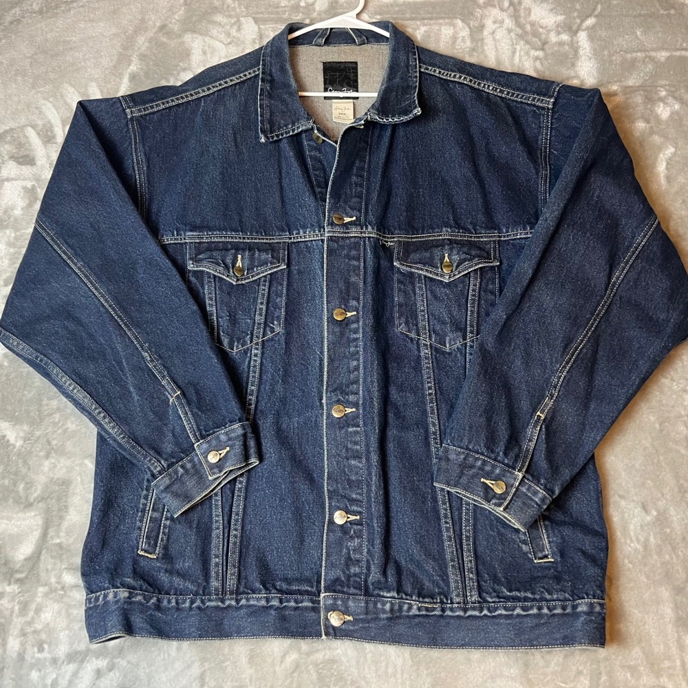 Sean John Mens Denim Jacket XXXL Dark Wash Classic Fit Button‎ Front Y2K
